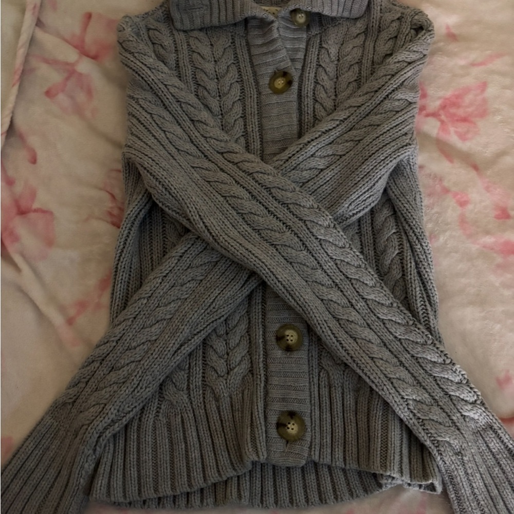 St. John's Bay Gray Cable Knit Cardigan